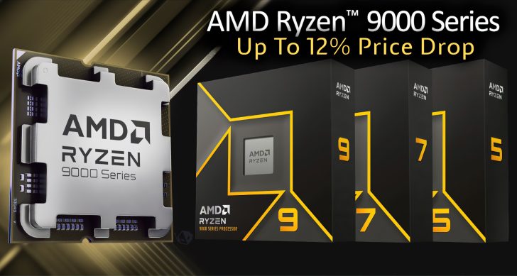 Цены на процессоры AMD Ryzen 9000 «Zen 5» для настольных ПК снизились на 12% в течение месяца запуска: 9950X — 619 долларов, 9900X — 439 долларов, 9700X — 349 долларов, 9600X — 259 долларов